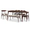 Baxton Studio Flora Light Grey and "Oak" Finishing Wood 6-PC Dining Set 126-6938-6939-6940 - alternate 1
